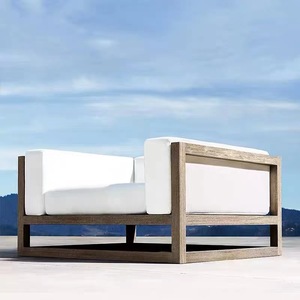 Ensemble de canapés modulaires de luxe en teck massif, résistant aux intempéries, pour extérieur, chaise longue sectionnelle, idéal pour villa, cour, hôtel - Product Image 4