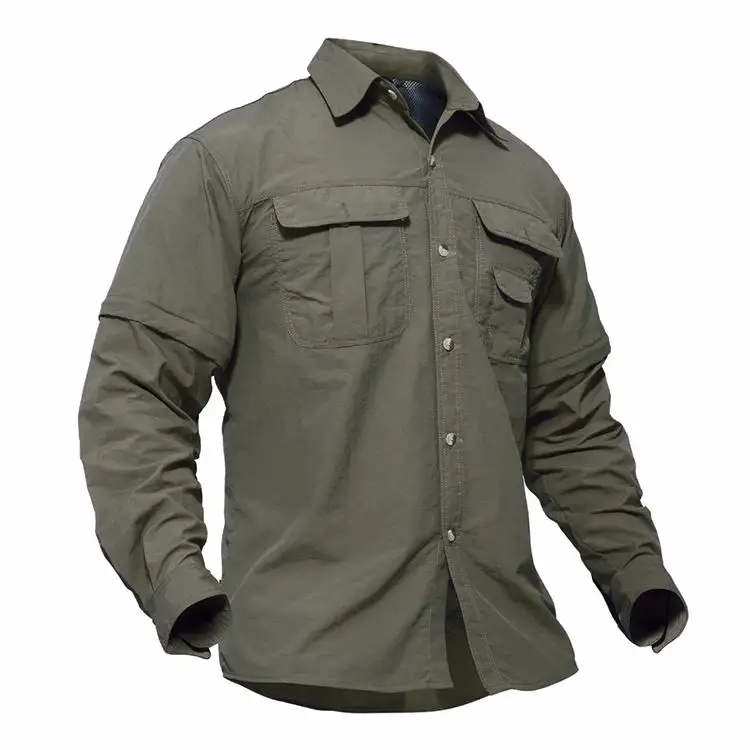 Оптовая продажа быстросохнущие мужские рубашки из полиэстера с длинным рукавом быстросохнущие рубашки для рыбалки тактические рубашки для мужчин