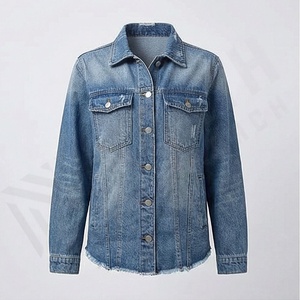 Veste en jean décontractée personnalisée pour hommes, grandes tailles, 100% coton, option logo sur le devant, respirante, veste d'hiver - Product Image 1