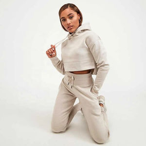 เสื้อครอปแบบมีฮู้ดสำหรับผู้หญิงเสื้อครอปสีพื้นใส่สบายออกแบบได้ตามต้องการใช้กลางแจ้ง - Product Image 4