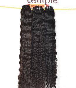 100% Temple Curly bundle machine indienne double trame cuticule aligné traitement de tissage aucun extensions de cheveux humains non transformés - Product Image 1