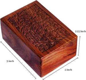 Boîte d'urne en bois pour cendres humaines, boîte d'urnes funéraires de crémation, décorative commémorative pour animaux de compagnie, urne adulte pour bébé chat, souvenir - Product Image 3