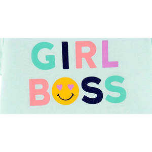T-shirt décontracté pour filles Carter's Little & Big Girl's, imprimé 'Boss' en vert, taille 8, avec col à volants, jersey de bonne qualité - Product Image 3