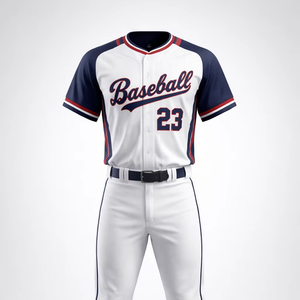 Vente en gros de maillots de baseball et uniformes 100% polyester, respirants et à séchage rapide, vêtements de sport imprimés de haute qualité sublimés - Product Image 1