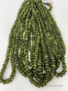 ลูกปัดเวโซไนต์สีเขียวธรรมชาติทรงฟักทอง ขนาด 17 นิ้ว ขนาด 8-10 มม. - Product Image 5