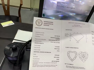 Diamant de qualité supérieure cultivé en laboratoire HPHT pour un cadeau de Noël certifié Fancy Light Heart Cut Color D Bijoux D'VINS JEWELS - Product Image 4