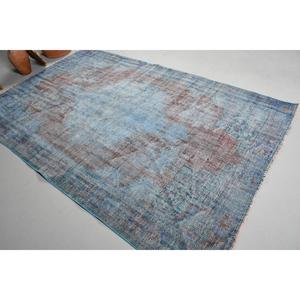 Alfombra Turca de 5.7x8.8 pies, Alfombra Vintage Grande, Alfombra Oriental Azul - Product Image 1