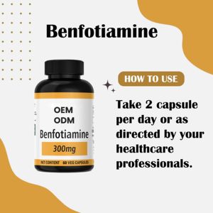 Compléments alimentaires à base de benfotiamine de qualité supérieure, 500 mg, 60 capsules, unisexe, ODM, OEM, personnalisable - Product Image 2
