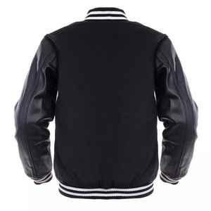 เสื้อแจ็กเก็ตขนสัตว์มหาวิทยาลัยอเมริกันใหม่ปกคอตั้งแบบลำลองฤดูหนาวมีแขนหนังแท้และลายการ์ตูน - Product Image 3