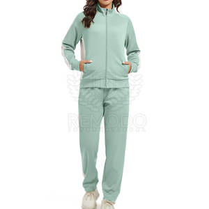 Ensemble de survêtement pour femmes à la mode Tenue deux pièces en polyester pour la course et le salon Survêtements en polyester - Product Image 2