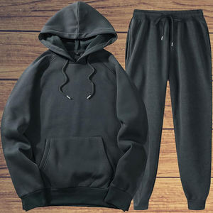 Ensemble de survêtements personnalisés en gros, 350 g/m², en coton vierge, coupe ajustée, sweat-shirt et pantalon de survêtement en molleton pour hommes, ensembles de survêtements - Product Image 2