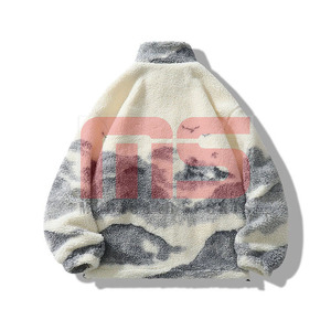 Tendance personnalisé Sherpa polaire veste d'hiver hommes fermeture éclair complète en plein air décontracté Streetwear veste chaude - Product Image 2