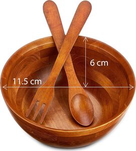 ชามไม้สำหรับอาหารค่ำทันสมัยขนาดใหญ่เครื่องครัวทนทานสำหรับสลัดผักผลไม้ทนทานต่อรอยขีดข่วน - Product Image 6