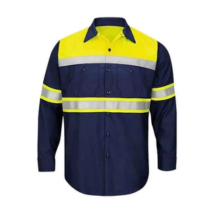 Uniforme de trabajo de alta visibilidad y manga larga para hombre, ropa de trabajo transpirable de alta visibilidad con rayas reflectantes - Product Image 3