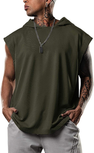 Top Quality Breathable Casual Fitness Tank Top Custom Logo Pullover Men's Gym Sports <b>Sleeveless</b> <b>Hoodie</b> high quality men <b>hoodie</b> - Product Image 5