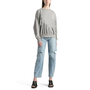 Nuevo diseño Otoño Invierno mujer lavado ácido impreso 100% algodón polar ajuste suelto cuello redondo pulóver sudadera hecha en Pakistán - Product Image 4