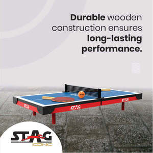 Ensemble de tennis de table pliable Stag Iconic Super Mini, table en plastique et MDF de 25 mm avec surface durable pour une utilisation à la maison et en extérieur - Product Image 6
