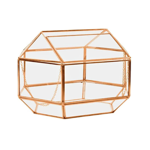 Caja de Exhibición y Porta Sobres de Vidrio Geométrico para Boda, Pieza Decorativa Elegante - Product Image 1