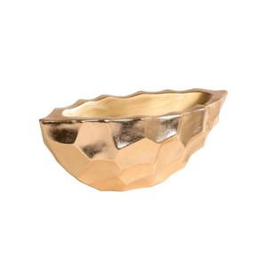 Vase de table moderne à la feuille d'or bol décoratif en couleur or vase à fleurs artisanal décor à la maison en gros du Vietnam - Product Image 4