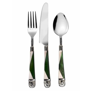 Stainless Steel <b>Set</b> Of 5 Flatware Ideal <b>For</b> Kitchenware Tabletop Home Party Cafe Use Silver Color Plated Cutlery Handmade Handle - Product Image 4