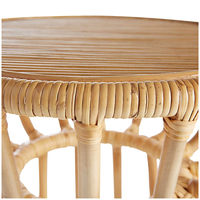 Tabouret en rotin naturel fait à la main Table d'appoint petite Table basse Boho rond tissé meubles en rotin pour salon chambre balcon