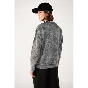 Sweat-shirt oversize imprimé effet délavé 100% coton pour tous les jours - Product Image 5