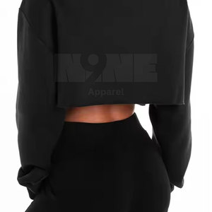 Sudadera Corta con Capucha para Mujer, Informal, para Uso en Invierno, con Logotipo Frontal, 100% Algodón, Transpirable, Múltiples Diseños - Product Image 4