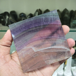 Tranche de racine de Fluorite de qualité supérieure polie à la main tranches de cristal de Fluorite pour la décoration sous-verre poli de Fluorite arc-en-ciel - Product Image 3