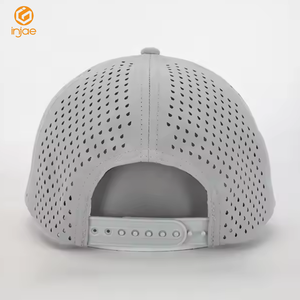 Bas quantité minimale de commande 6 panneaux personnalisés structurés chapeaux étanche découpé au Laser presse à chaud en caoutchouc Logo Snapback Design personnalisé unisexe Golf chapeau 2025 - Product Image 3