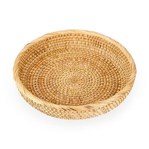 Cuenco para servir de ratán tejido natural con elegante textura hecha a mano, ideal para servir ensaladas, aperitivos o artículos decorativos en casa - Product Image 6