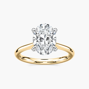 Anillo de Diamante Cultivado en Laboratorio de Corte Ovalado de 2.00ct, Oro Sólido de 14K, Diseño Elegante de Solitario - Product Image 1