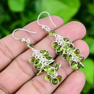 ขายส่งต่างหูเพอริดอทองุ่น925เงินสเตอร์ลิงเครื่องประดับอัญมณีแฮนด์เมดสำหรับผู้หญิงเป็นกลุ่มราคาโรงงานสำหรับใช้ทางธุรกิจ - Product Image 1