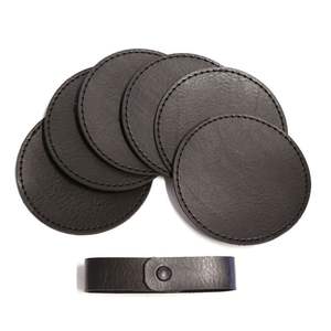 Posavasos de cuero genuino hecho a mano, regalo de lujo para hombres y mujeres para bebidas, esteras y almohadillas, juego de 6 piezas al mejor precio - Product Image 2