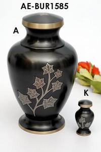 Urne funéraire de style européen en laiton noir à motifs floraux, écologique, durable, capacité de 220 pouces cubes, pour inhumation - Product Image 6