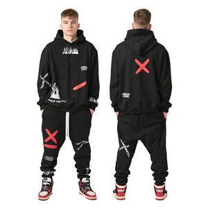 2024 vente en gros OEM personnalisé hommes hiver survêtements 2 pièces pantalons de survêtement à capuche Jogging costume personnalisable survêtement ensemble - Product Image 6