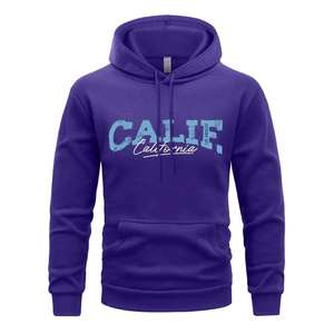 Sudadera con Capucha y Cremallera de Diseño Moderno con Letras, 100% Algodón Felpa, Capucha Ajustable, Puños Acanalados, Secado Rápido para Invierno - Product Image 2