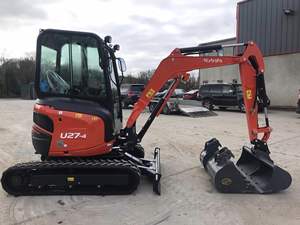 Mini-pelle U27-4 Kubota, pelleteuse compacte de 2.7 tonnes, d'occasion/nouvelle condition, zéro rotation de queue à vendre - Product Image 5