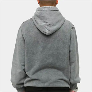 Sweat à capuche épais surdimensionné de couleur unie à séchage rapide de qualité supérieure sweat à capuche décontracté en polaire pour hommes à vendre - Product Image 4