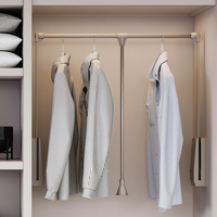 Emuca España Perchero Plegable de Acero Pintado Gris Piedra con Plástico, Ajustable 450-600mm, Modelo 9283749, Perchas para Pantalones y Faldas