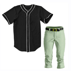 Latest Professional Wholesale Baseball uniforms Design your own Customized High Street Style Breathable Baseball Uniforms Sets - Product Image 3