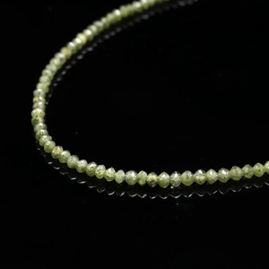 Diamante verde Rondelle 100% Natural brillante facetado chapado en oro plata esterlina 925 collar lujoso hecho a mano con cuentas finas - Product Image 1