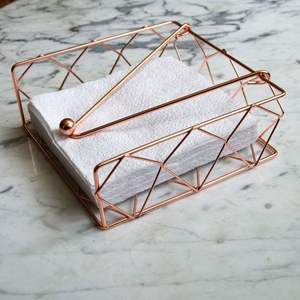 <b>Rustic</b> Iron Napkin Basket With Sturdy Frame Suitable For <b>Farmhouse</b> Style <b>Dining</b> And Everyday Tabletop Organization - Product Image 4
