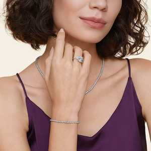 Bracelet unisexe en argent sterling et or 18 carats avec diamant taille ronde Style tendance pour chaque jour spécial Cadeau d'anniversaire - Product Image 3