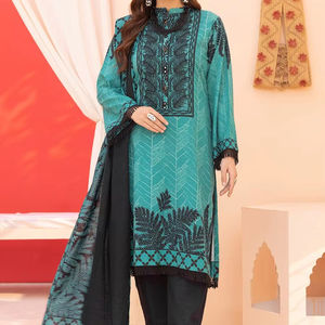 Vestido de lana de mujer a precio barato fabricado en Pakistán profesional a la venta/vestido de lana de mujer de manga larga de talla grande OEM - Product Image 1