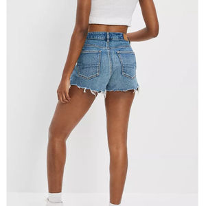 Trendy Summer Medium <b>Waist</b> <b>Ripped</b> <b>Denim</b> <b>Shorts</b> for Women Casual Jean <b>Shorts</b> Fashionable Streetwear Look - Product Image 6