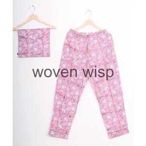 ชุดนอนผ้าฝ้ายสไตล์อินเดียสำหรับผู้หญิงชุดนอนงานทำมือพิมพ์ลายงานตามสั่ง - Product Image 5