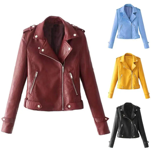 Vestes en cuir élégantes pour femmes avec veste en cuir de mode de moto en peau de mouton d'origine pour femmes vestes de sport de motard pour femmes - Product Image 6