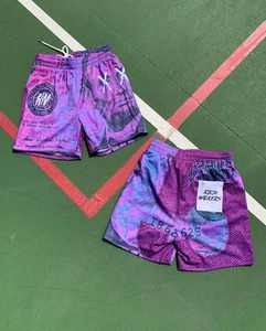 กางเกงขาสั้นผ้าโพลีเอสเตอร์สำหรับผู้ชายกางเกงเอวยางยืดปานกลางระบายอากาศได้ดีมี100% ออกแบบได้ตามต้องการลายลูกไม้ถักแบบเรียบง่ายแห้งเร็ว - Product Image 3