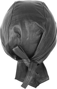 Bandana en cuir véritable noir de haute qualité, couleur unie, conçu pour l'extérieur, pour adultes, vente en gros transfrontalière - Product Image 3