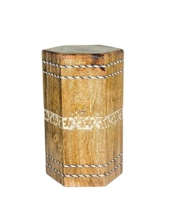 Border Engraved Cremation <b>Urns</b> <b>for</b> Human <b>Ashes</b> Adult, Burial <b>Urns</b> <b>for</b> Columbarium, <b>Wooden</b> Box Funeral <b>Urns</b> (250 Cubic Inches) - Product Image 1